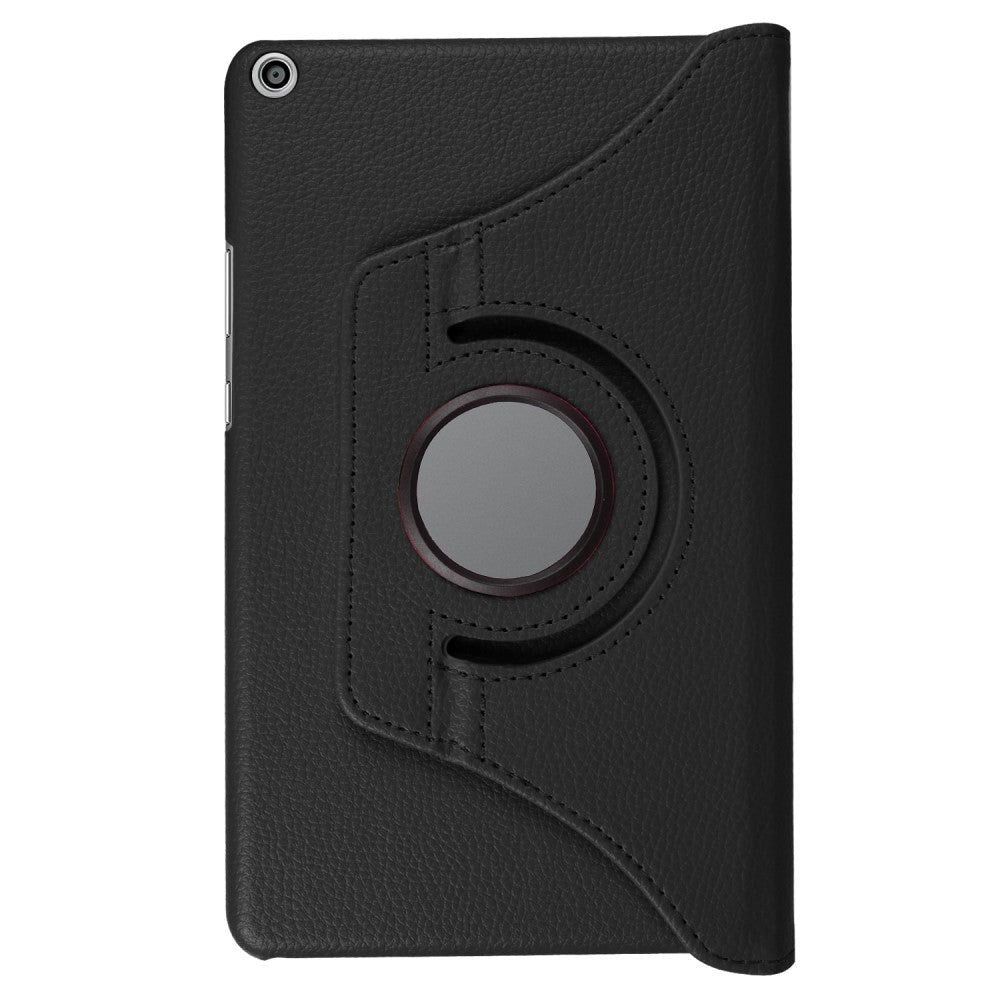 Huawei MediaPad T3 8" Cover - Læder Cover m. 360 Graders Ståfunktion Sort