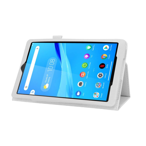 Lenovo Tab M8 (2nd Gen.) 8" Litchi Læder Cover m. Ståfunktion & Magnetluk - Hvid