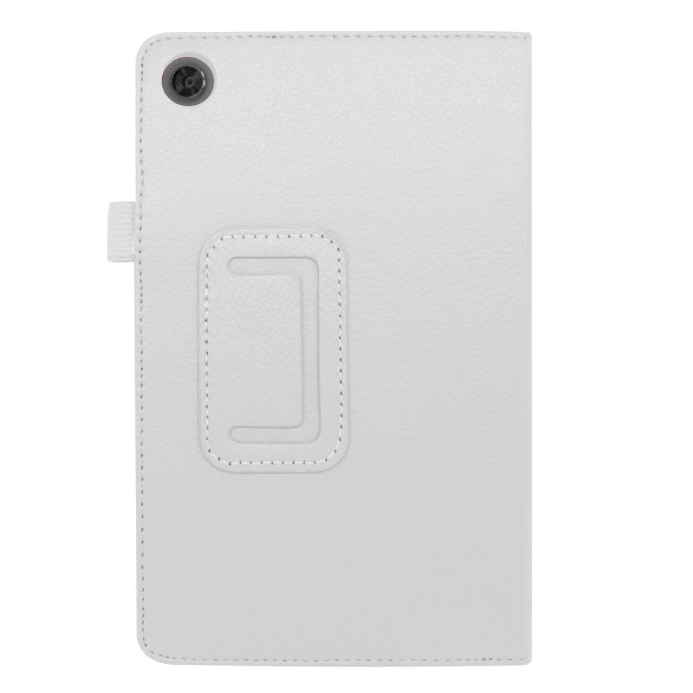 Lenovo Tab M8 (2nd Gen.) 8" Litchi Læder Cover m. Ståfunktion & Magnetluk - Hvid