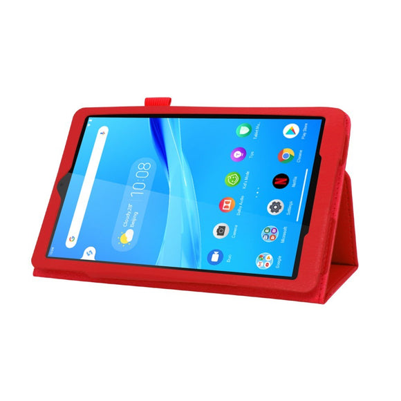 Lenovo Tab M8 (2nd Gen.) 8" Litchi Læder Cover m. Ståfunktion & Magnetluk - Rød