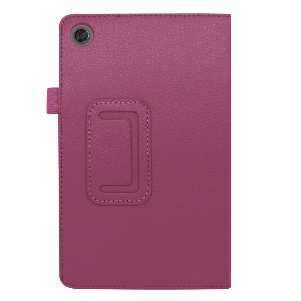 Lenovo Tab M8 (2nd Gen.) 8" Litchi Læder Cover m. Ståfunktion & Magnetluk - Lilla