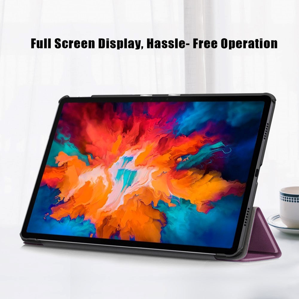 Lenovo Tab P11 Pro Tri-fold Flip Cover m. Vågeblus Funktion - Lilla