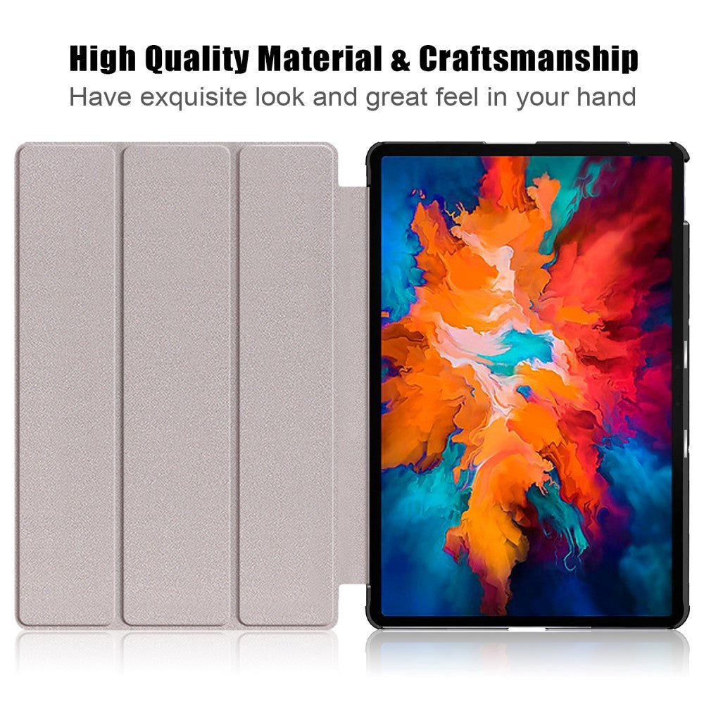Lenovo Tab P11 Pro Tri-fold Flip Cover m. Vågeblus Funktion - Lilla
