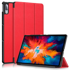 Lenovo Tab P11 Pro Tri-fold Flip Cover m. Vågeblus Funktion - Rød