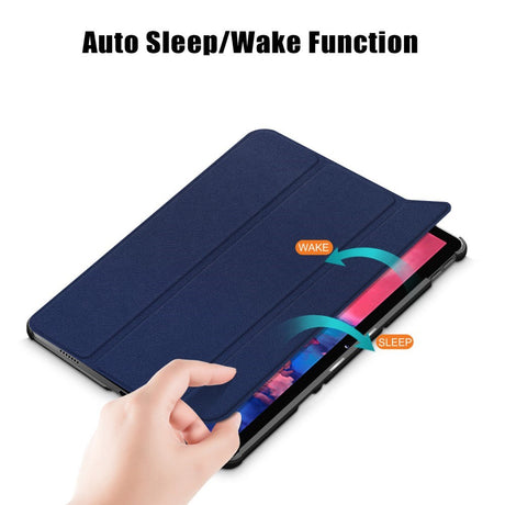 Lenovo Tab P11 / P11 (5G) / P11 Plus Tri-Fold Flip Cover m. Vågeblus Funktion - Blå