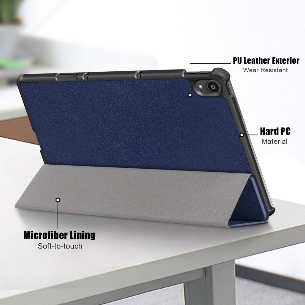 Lenovo Tab P11 / P11 (5G) / P11 Plus Tri-Fold Flip Cover m. Vågeblus Funktion - Blå