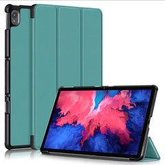 Lenovo Tab P11 / P11 (5G) / P11 Plus Tri-Fold Flip Cover m. Vågeblus Funktion - Grøn