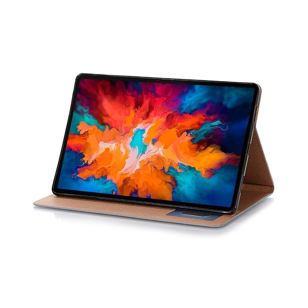 Lenovo Tab P11 Pro Blødt Læder Cover m. Ståfunktion & Kortholder - Grå