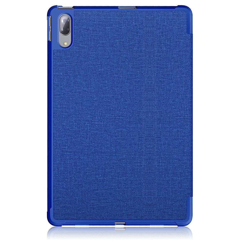 Lenovo Tab P11 Pro Stofbetrukket Tri-Fold Læder Cover - Blå