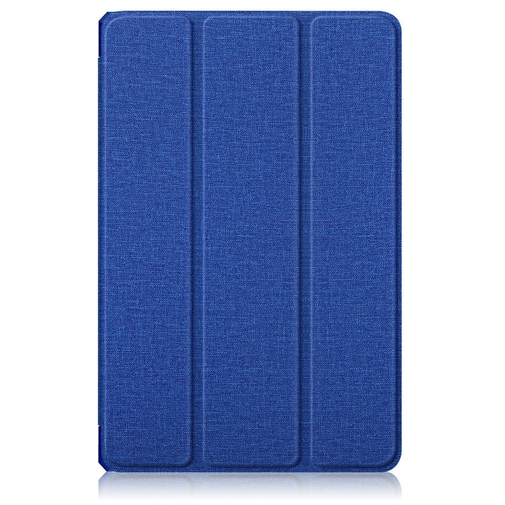 Lenovo Tab P11 Pro Stofbetrukket Tri-Fold Læder Cover - Blå
