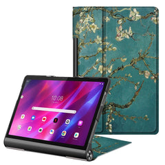 Lenovo Yoga Tab 11 Læder Cover m. Ståfunktion - Hvide Blomster