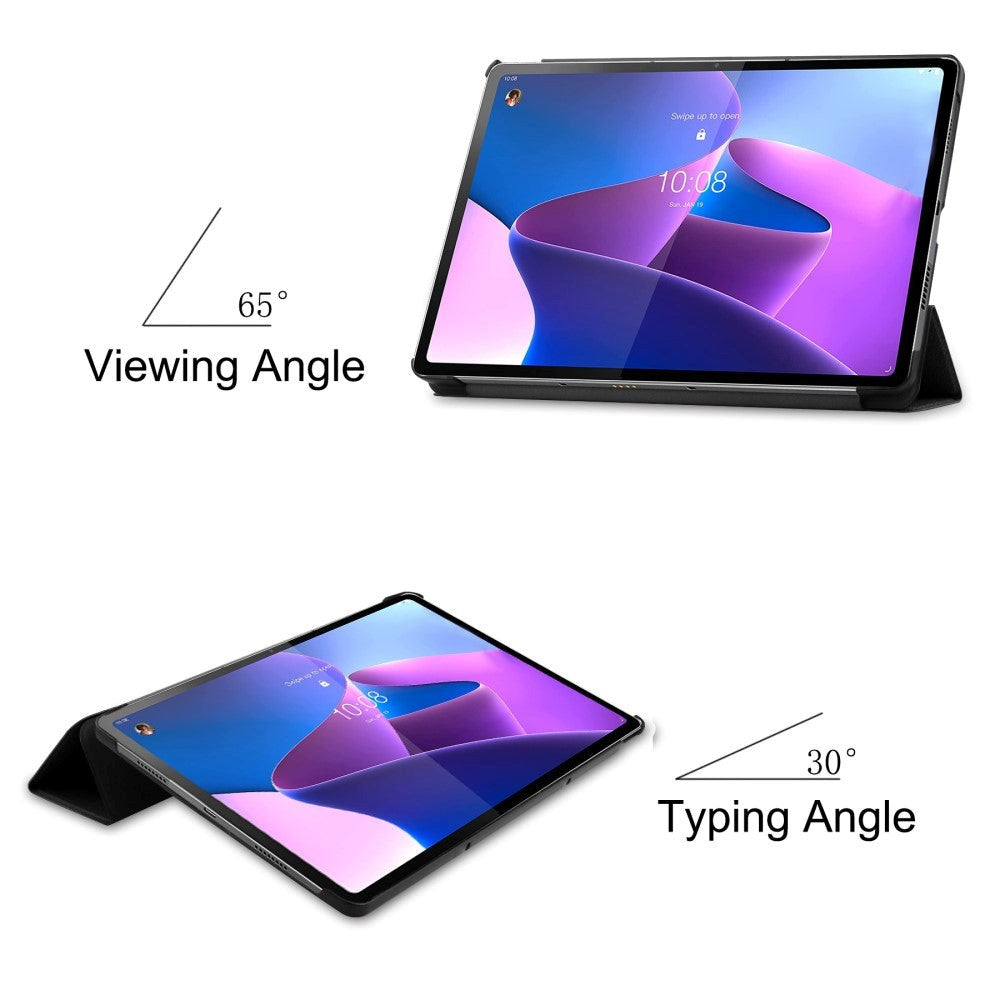 Lenovo Tab P12 Pro Tri-Fold Læder Cover - Sort