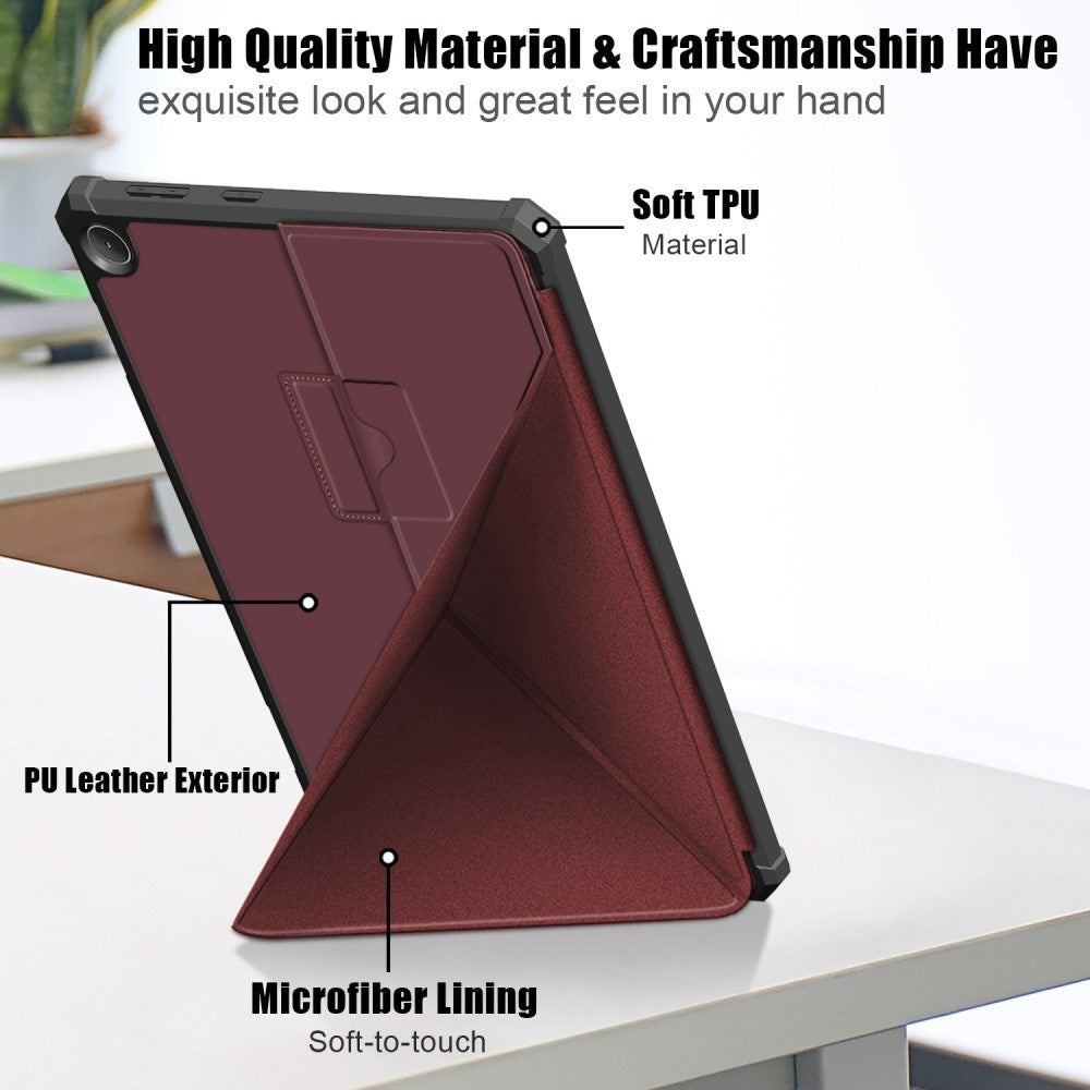 Lenovo Tab M10 (3. Gen) 10.1" (TB-328F/TB-328X) Fleksibelt Origami Cover - Rød