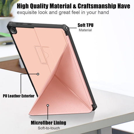 Lenovo Tab M10 (3. Gen) 10.1" (TB-328F/TB-328X) Fleksibelt Origami Cover - Lyserød
