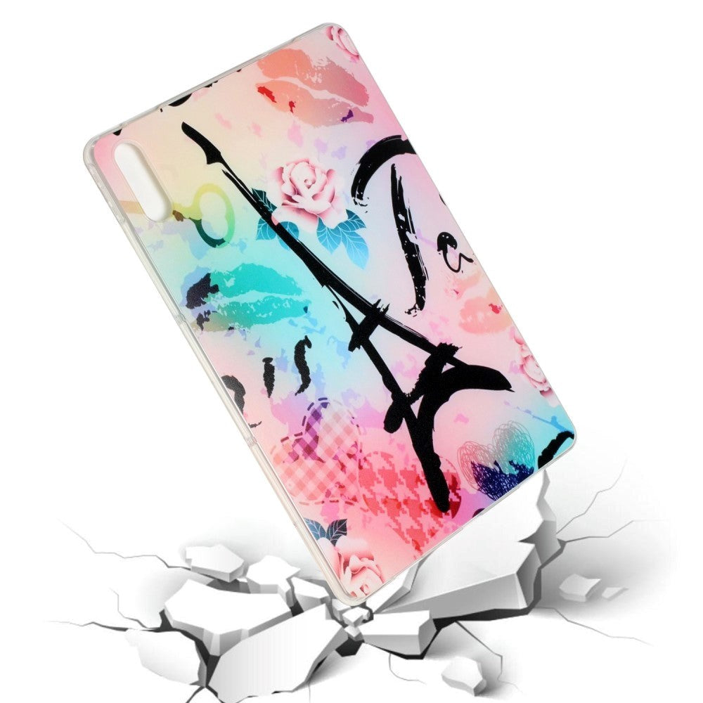 Lenovo Tab P11 Pro Bagside Cover - Fleksibelt Plastik - Rose Tårn