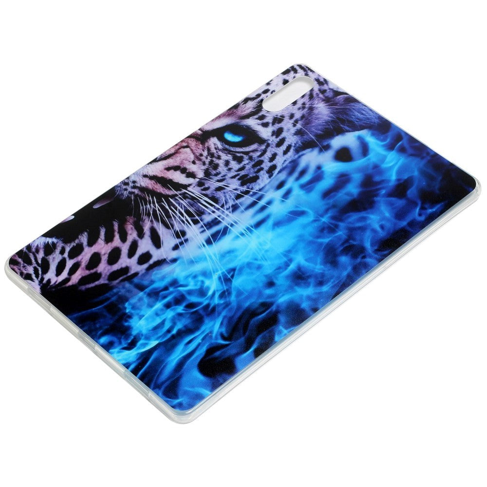 Lenovo Tab P11 Pro Bagside Cover - Fleksibelt Plastik - Blå Leopard
