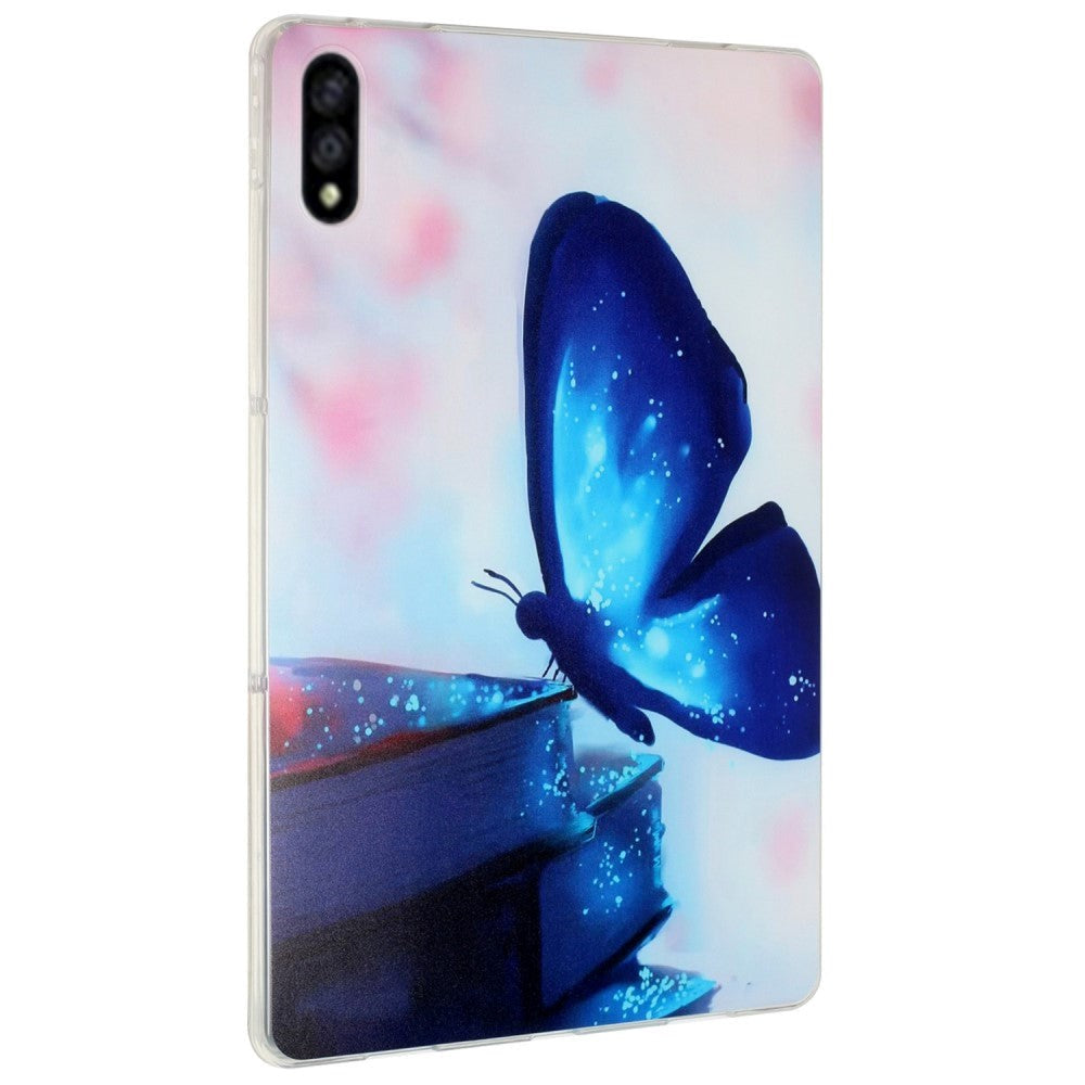 Lenovo Tab P11 Pro Bagside Cover - Fleksibelt Plastik - Blå Sommerfugl