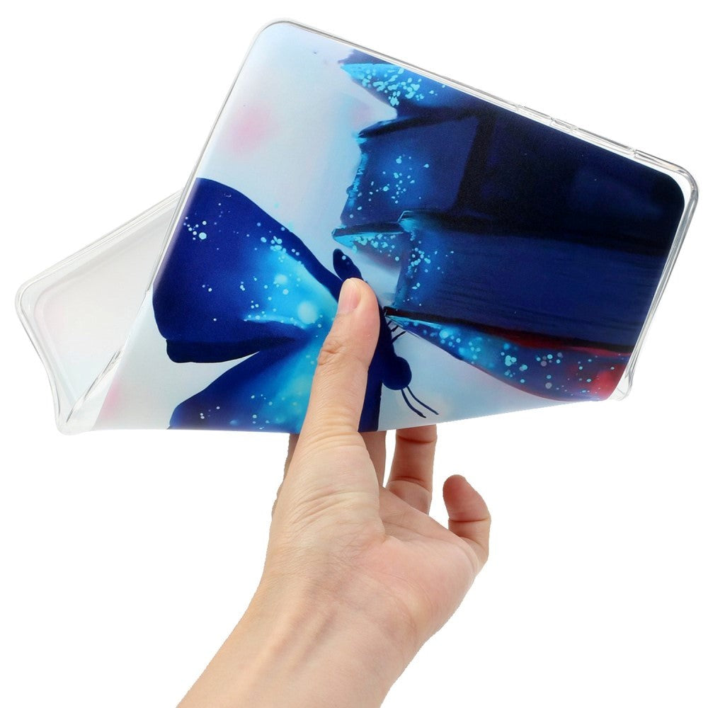 Lenovo Tab P11 Pro Bagside Cover - Fleksibelt Plastik - Blå Sommerfugl