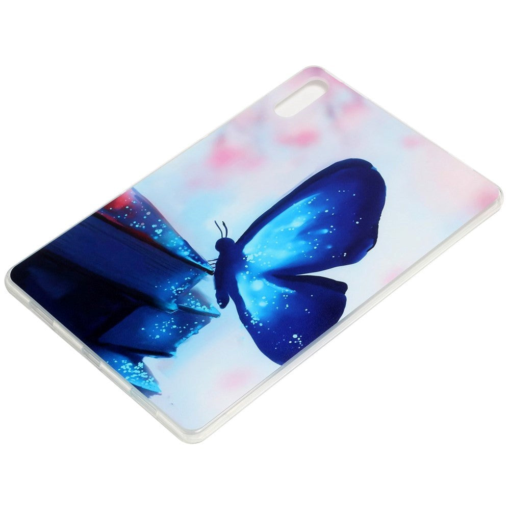 Lenovo Tab P11 Pro Bagside Cover - Fleksibelt Plastik - Blå Sommerfugl