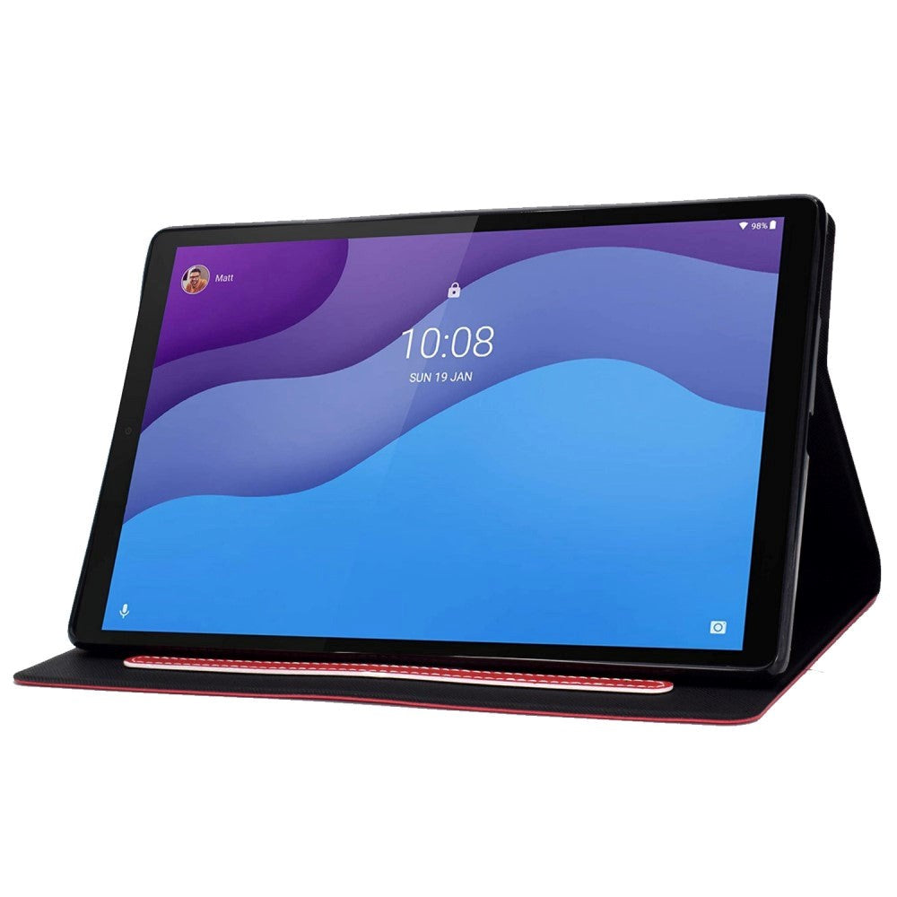 Lenovo Tab M10 (3. Gen) 10.1" (TB-328F/TB-328X) Læder Flip Cover m. Kortholder - Rød