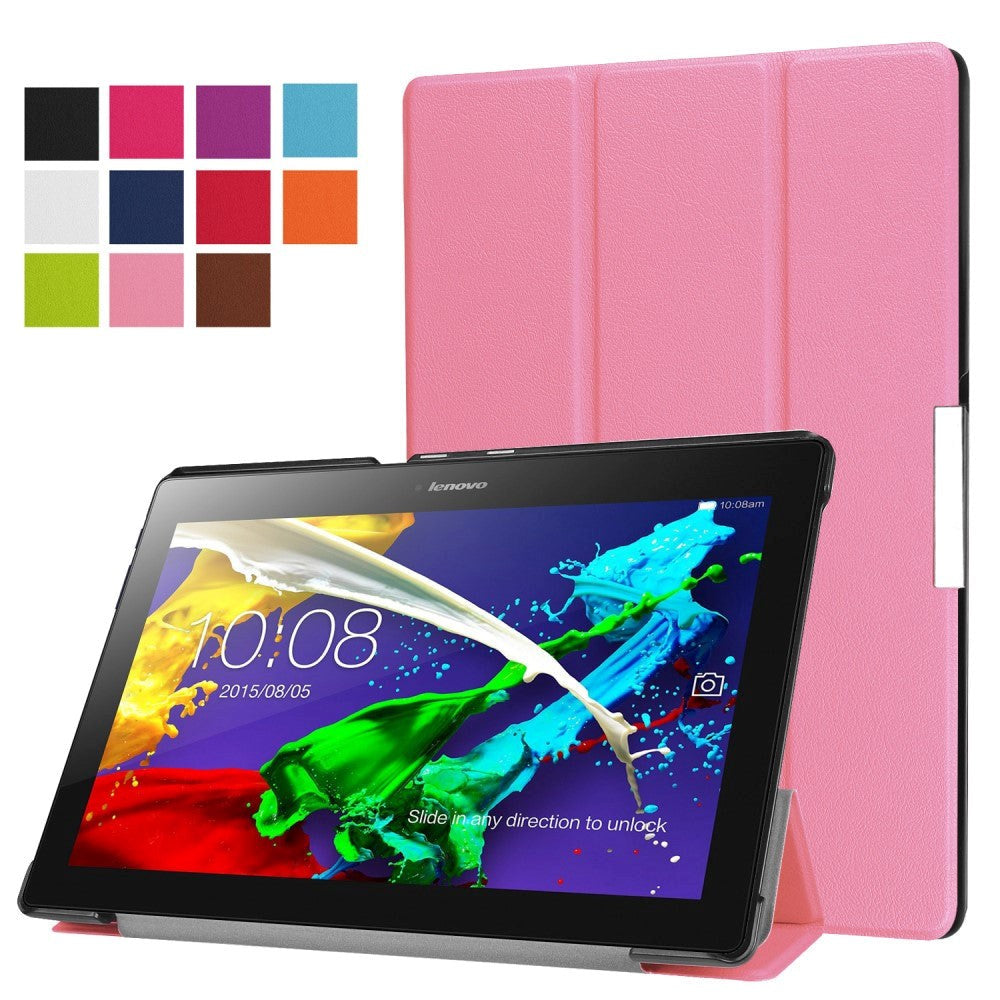Lenovo Tab3 10 Tri-Fold Magnetic Hard Case Etui Lyserød