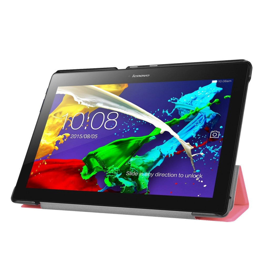Lenovo Tab3 10 Tri-Fold Magnetic Hard Case Etui Lyserød
