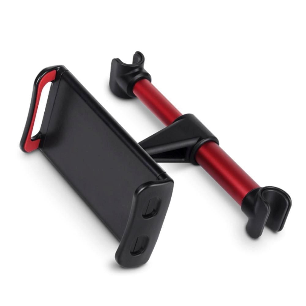 LENUO 360 Grader Mobil- & Tabletholder Til Nakkestøtte - Max Tablet: 120 x 200mm - Sort / Rød