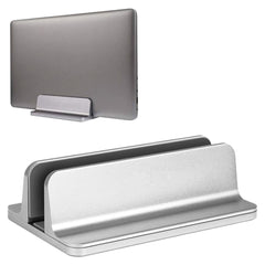 Justerbar Vertikal Holder Til MacBook & Laptop - Aluminium Sølv