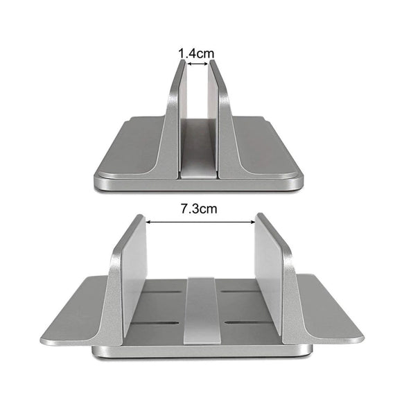 Justerbar Vertikal Holder Til MacBook & Laptop - Aluminium Sølv