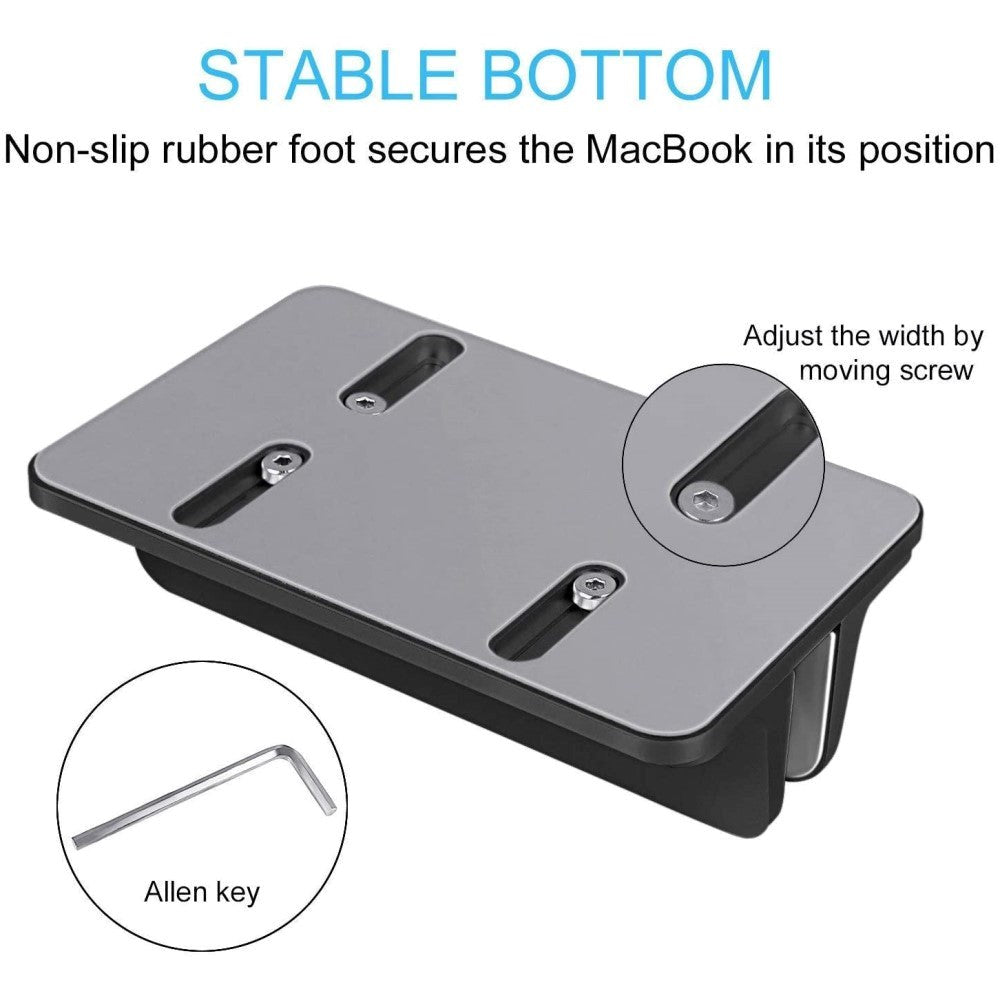 Justerbar Vertikal Holder Til MacBook & Laptop - Aluminium Sort