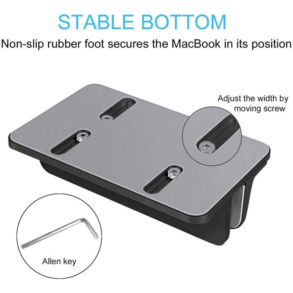 Justerbar Vertikal Holder Til MacBook & Laptop - Aluminium Sort