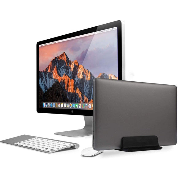 Justerbar Vertikal Holder Til MacBook & Laptop - Aluminium Sort
