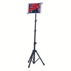 Transportabel Tablet Tripod Stativ m. Justerbar Tablet Holder - Sort