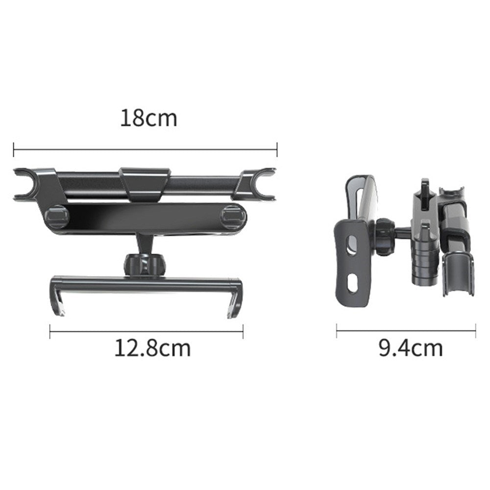Car Mount Tablet- & Mobilholder Til Bilens Nakkestøtte - Max Tablet: 195mm x 100mm - Sort