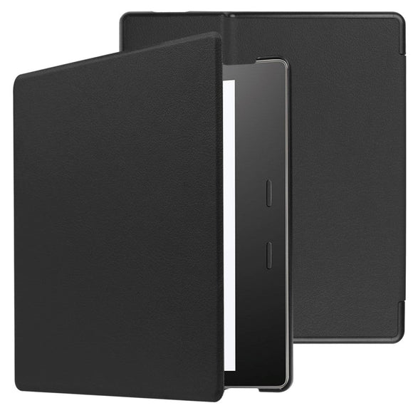 Amazon Kindle Oasis 3 10th Generation (2019) Læder Flip Cover - Sort