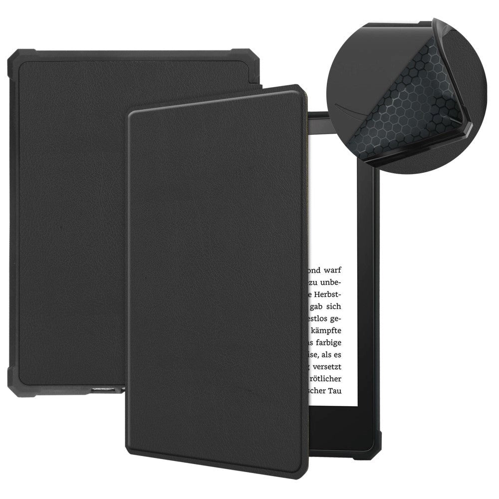 Amazon Kindle Paperwhite 5 11th Generation (2021) Læder Flip Cover - Sort