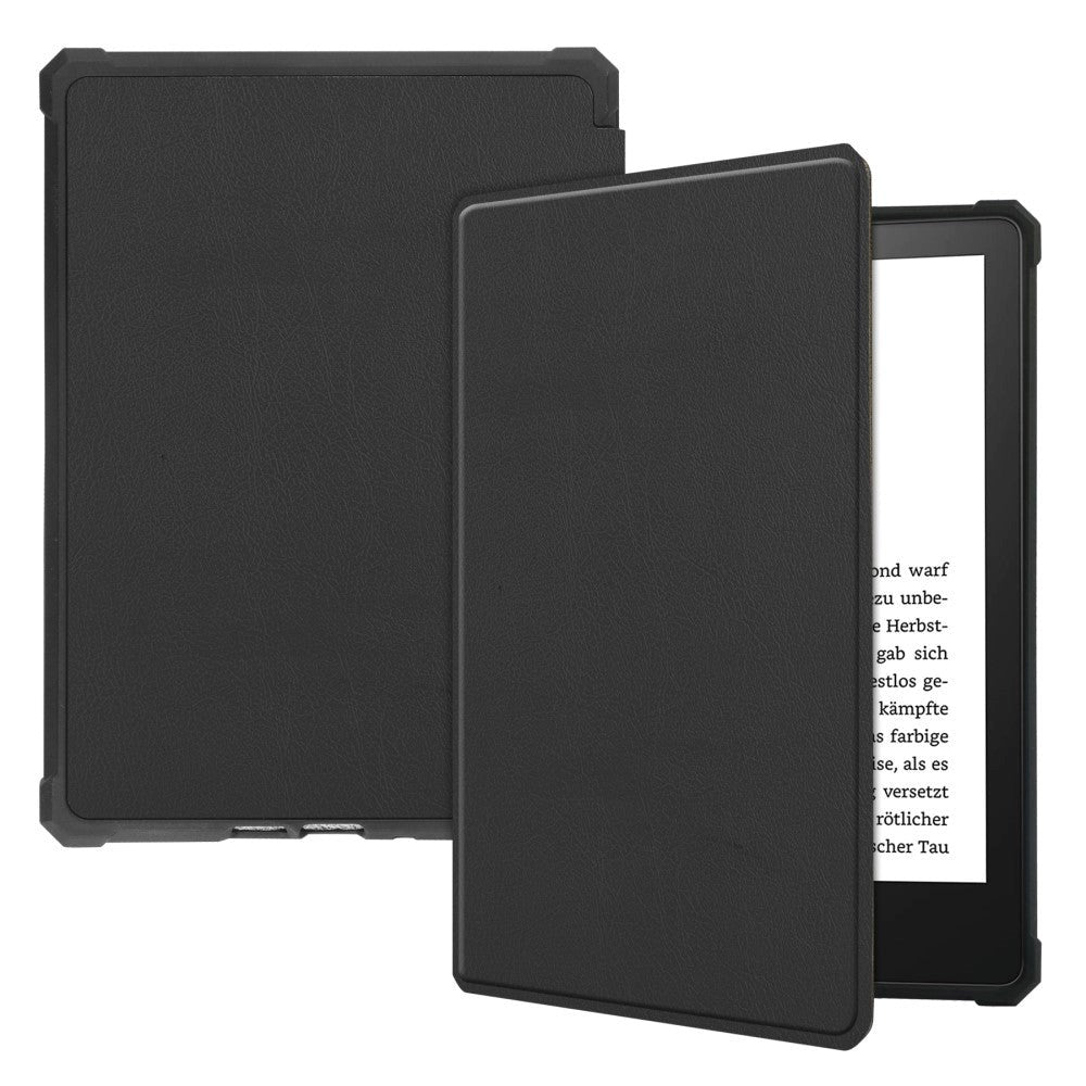 Amazon Kindle Paperwhite 5 11th Generation (2021) Læder Flip Cover - Sort