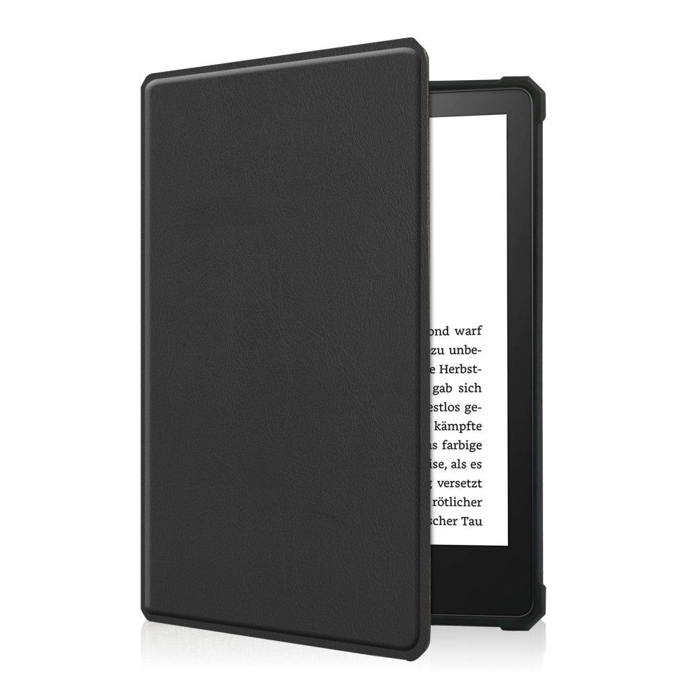 Amazon Kindle Paperwhite 5 11th Generation (2021) Læder Flip Cover - Sort