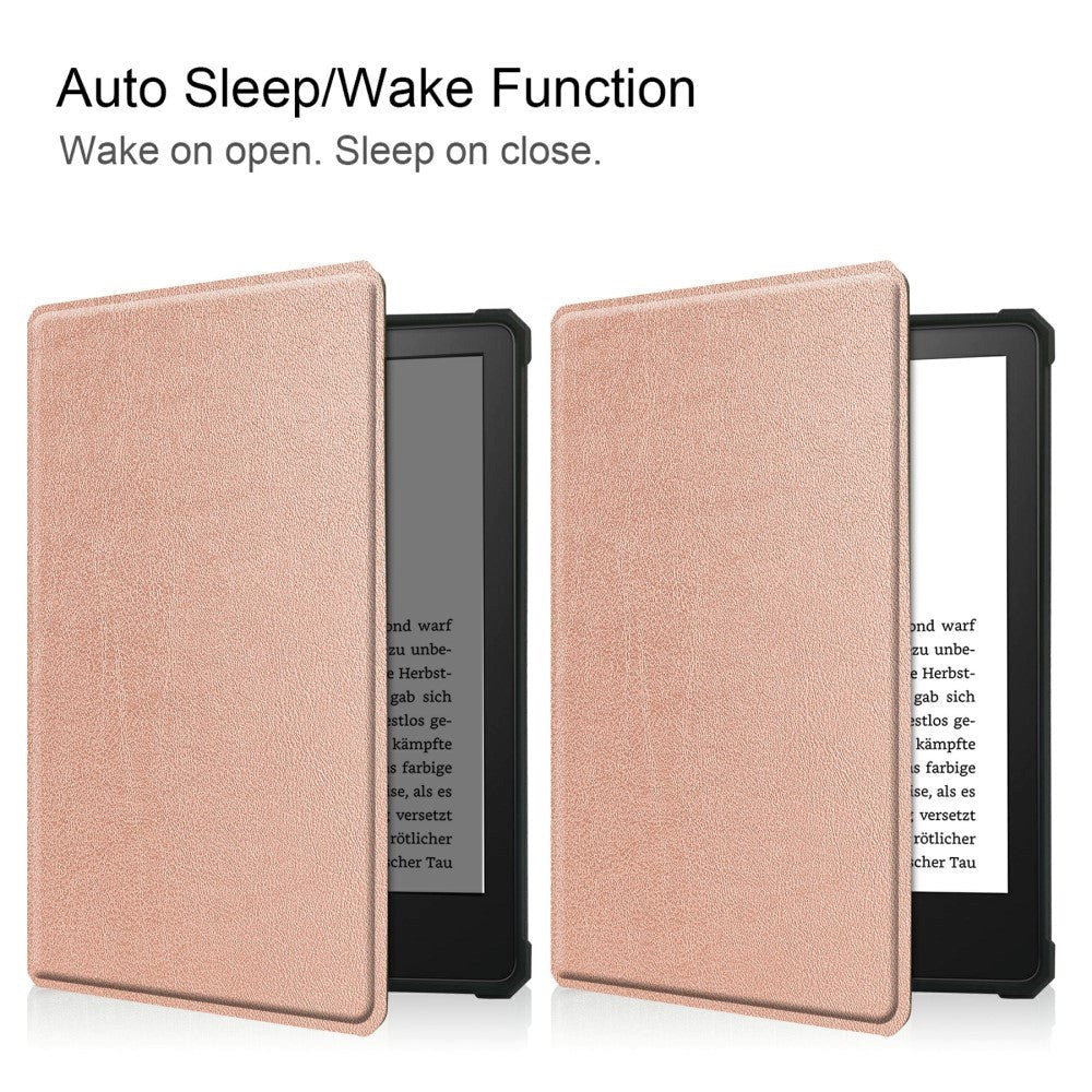Amazon Kindle Paperwhite 5 11th Generation (2021) Læder Flip Cover - Rose Gold