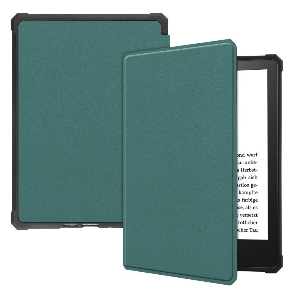 Amazon Kindle Paperwhite 5 11th Generation (2021) Læder Flip Cover - Grøn