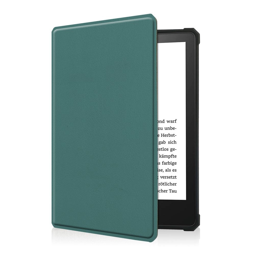 Amazon Kindle Paperwhite 5 11th Generation (2021) Læder Flip Cover - Grøn