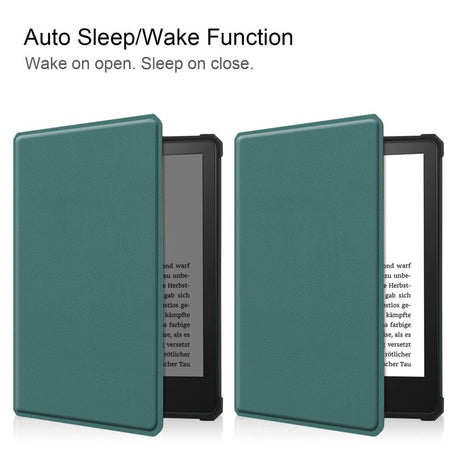 Amazon Kindle Paperwhite 5 11th Generation (2021) Læder Flip Cover - Grøn