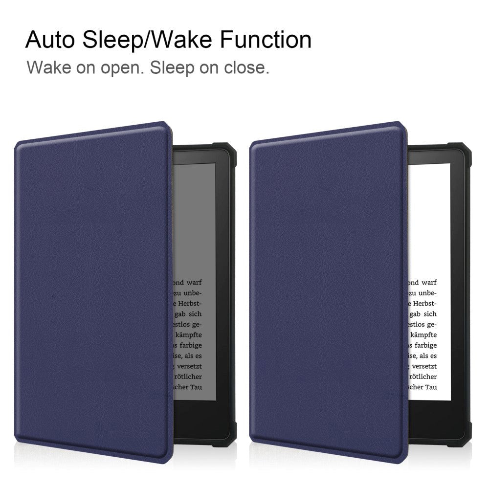 Amazon Kindle Paperwhite 5 11th Generation (2021) Læder Flip Cover - Blå