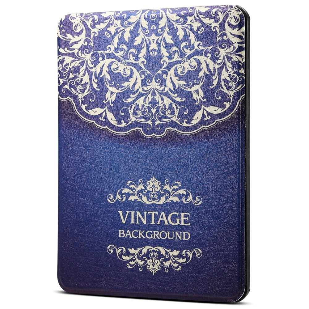 Amazon Kindle Paperwhite 5 11th Generation (2021) Kunstlæder Cover m. Vågeblus Funktion - Blå / Mønster