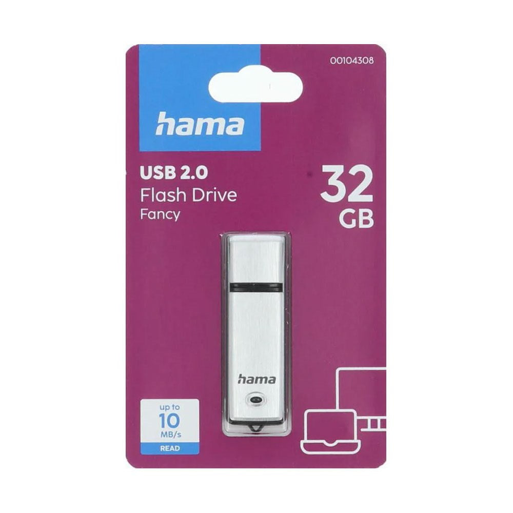 HAMA 32GB USB-Stik 2.0 - 10MB/s - Sølv / Sort