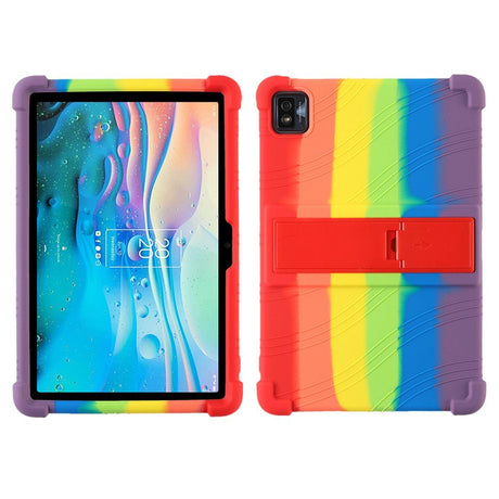 TCL Tab 10S Silikone Cover m. Kickstand - Regnbue