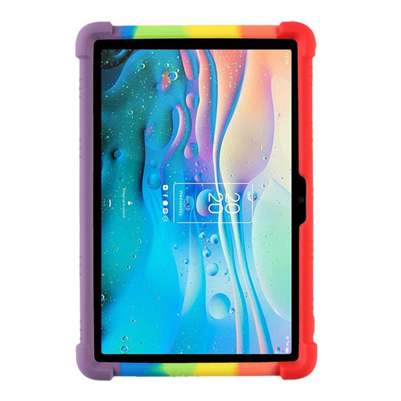 TCL Tab 10S Silikone Cover m. Kickstand - Regnbue