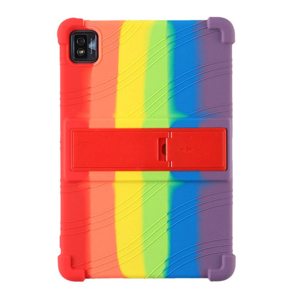 TCL Tab 10S Silikone Cover m. Kickstand - Regnbue