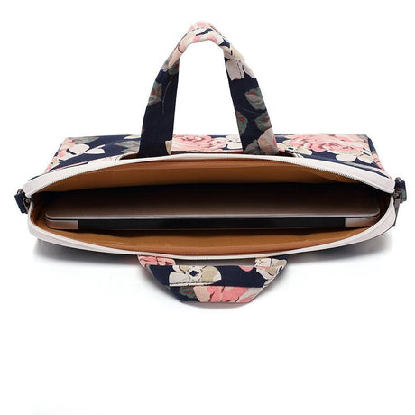 Canvaslife Briefcase Taske Til MacBook / PC 15-16" (37.5 x 26.5 cm) - Navy Rose