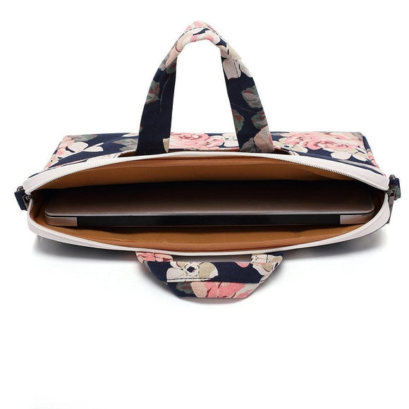 Canvaslife Briefcase Taske Til MacBook / PC 15-16" (37.5 x 26.5 cm) - Navy Rose
